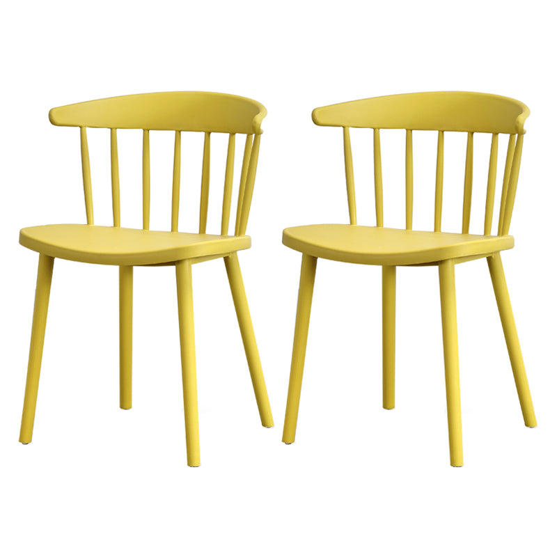 Contemporary Style Plastic Dining Armchair Windsor Back Side Chair for Home