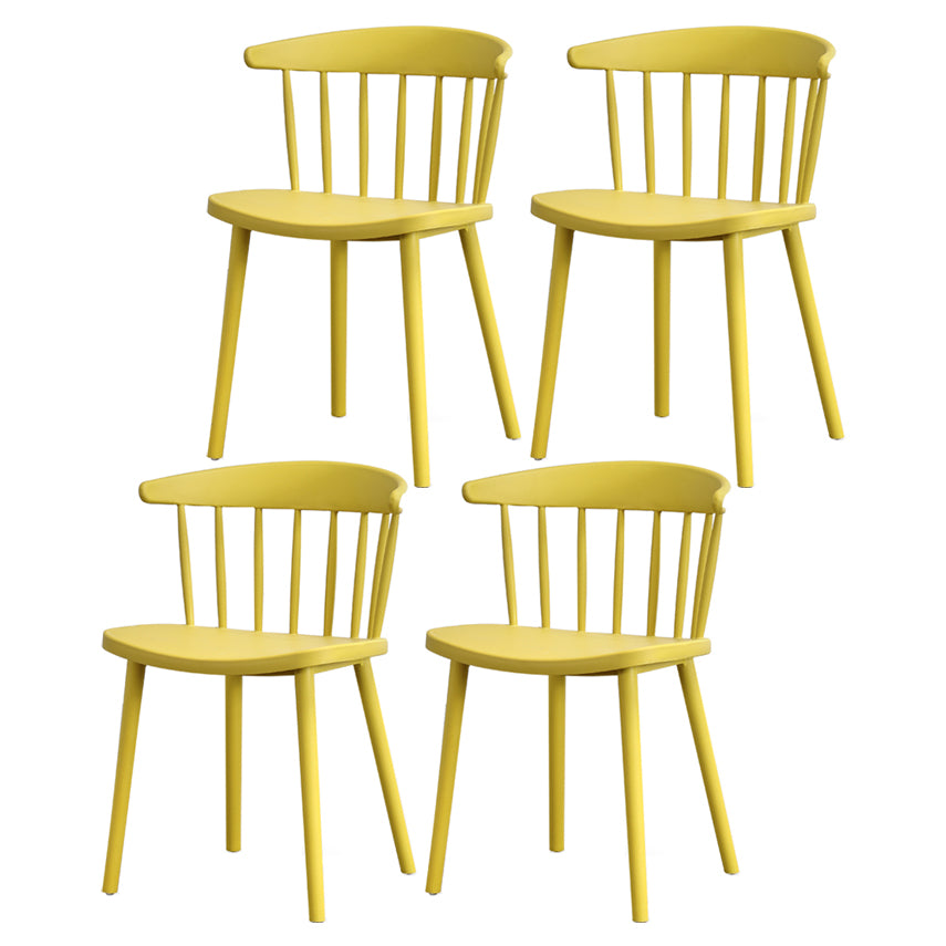 Contemporary Style Plastic Dining Armchair Windsor Back Side Chair for Home