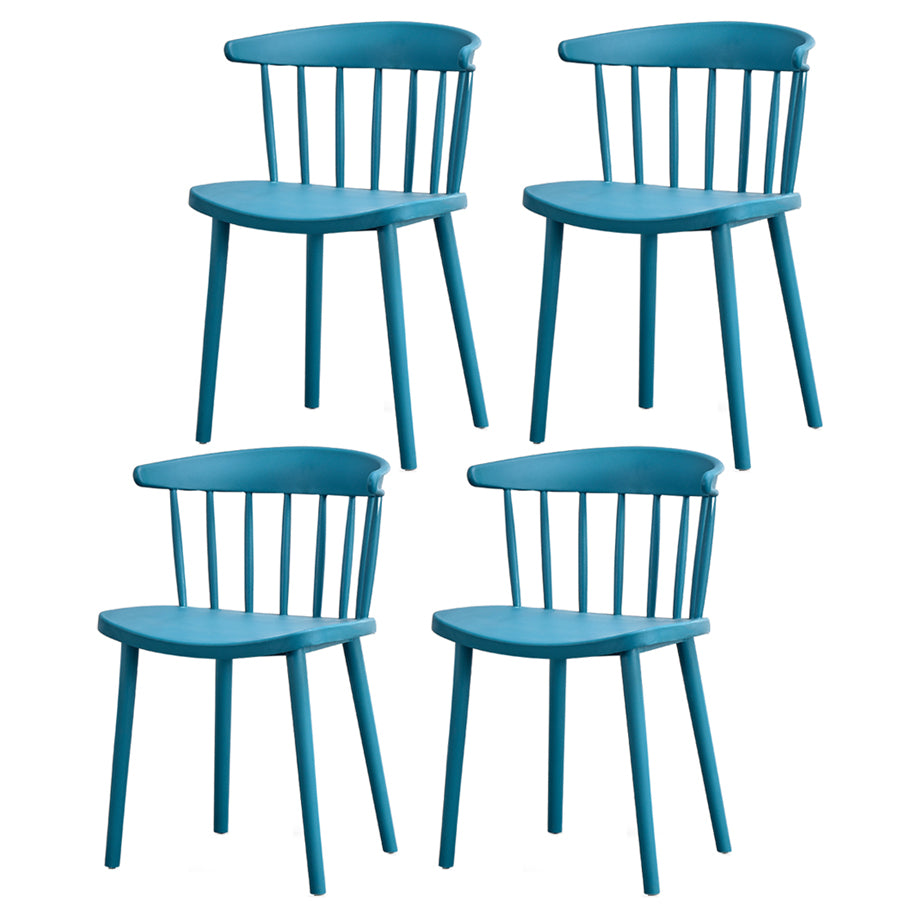 Contemporary Style Plastic Dining Armchair Windsor Back Side Chair for Home