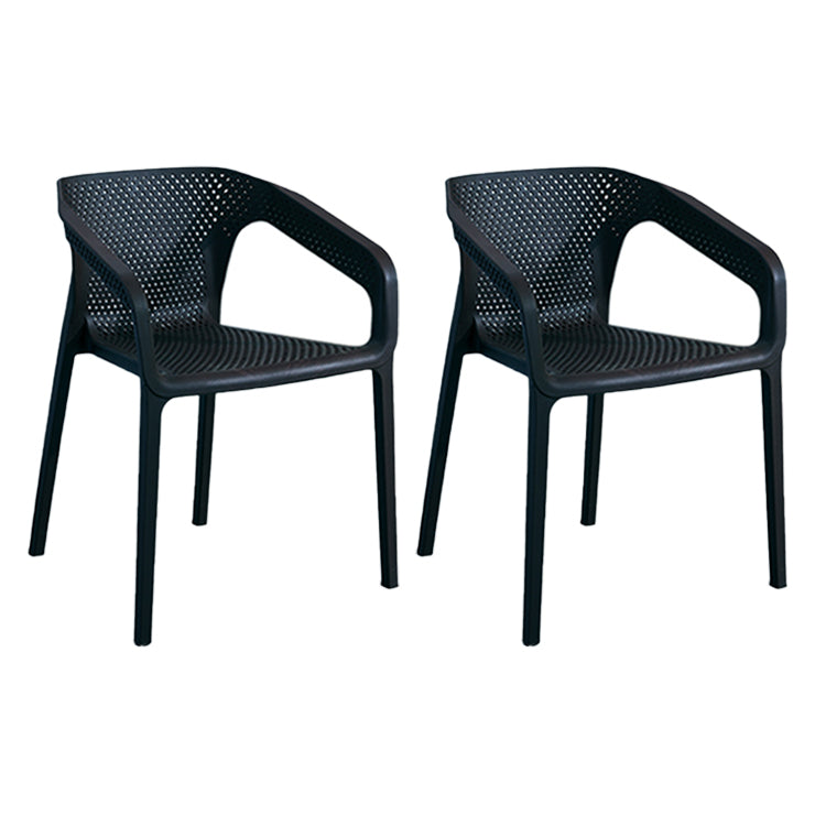 Contemporary Style Multicolor Dining Arm Chair Plastic Stacking Arm Chair