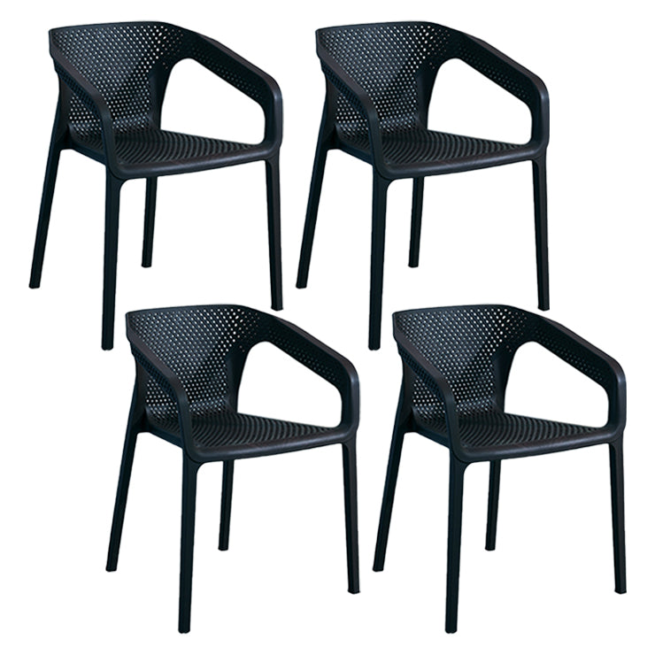 Contemporary Style Multicolor Dining Arm Chair Plastic Stacking Arm Chair