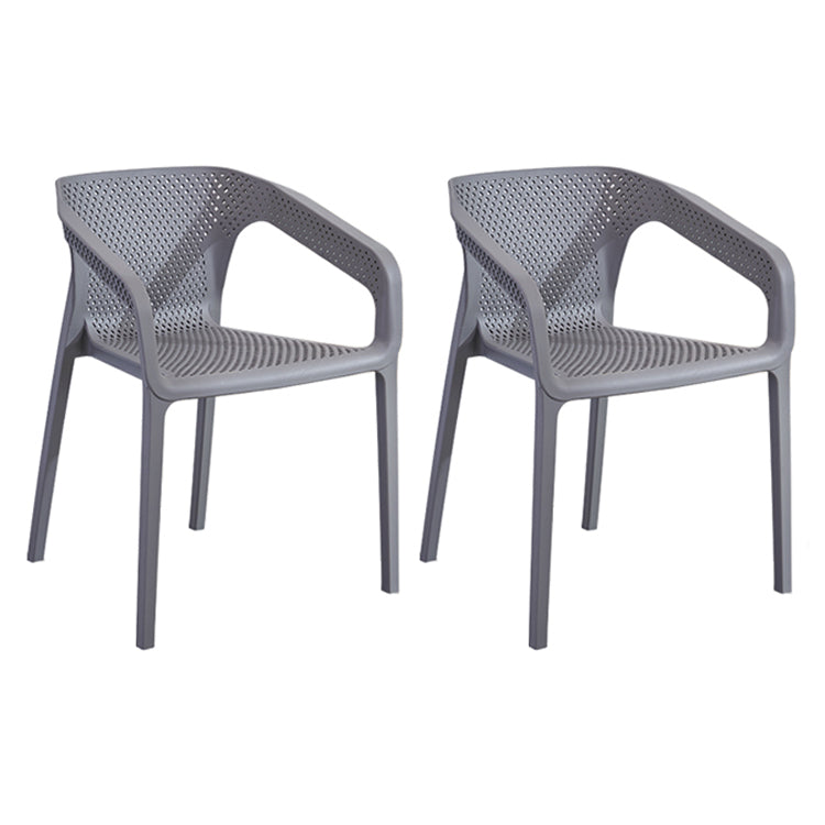 Contemporary Style Multicolor Dining Arm Chair Plastic Stacking Arm Chair