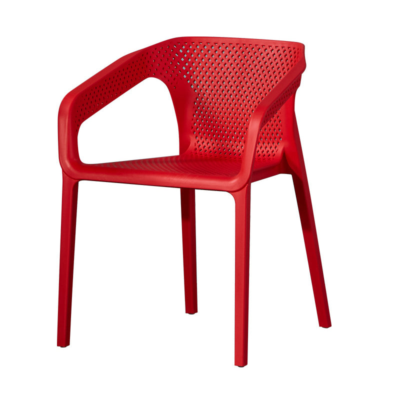 Contemporary Style Multicolor Dining Arm Chair Plastic Stacking Arm Chair