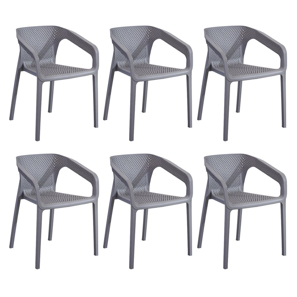 Contemporary Style Multicolor Dining Arm Chair Plastic Stacking Arm Chair