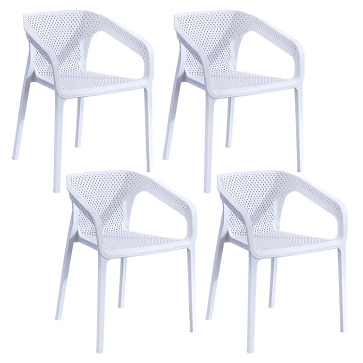 Contemporary Style Multicolor Dining Arm Chair Plastic Stacking Arm Chair