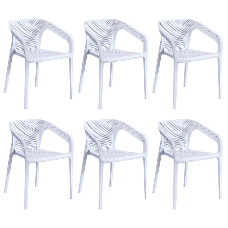 Contemporary Style Multicolor Dining Arm Chair Plastic Stacking Arm Chair