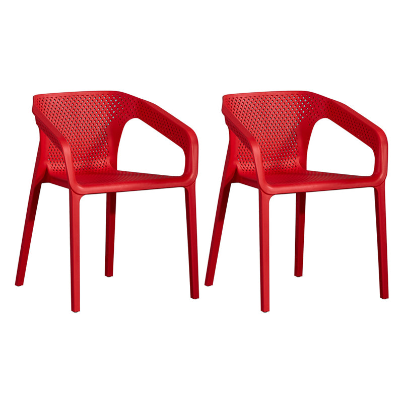 Contemporary Style Multicolor Dining Arm Chair Plastic Stacking Arm Chair