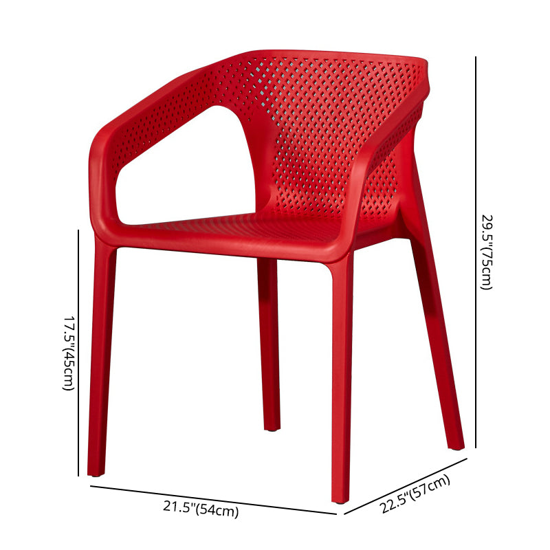 Contemporary Style Multicolor Dining Arm Chair Plastic Stacking Arm Chair