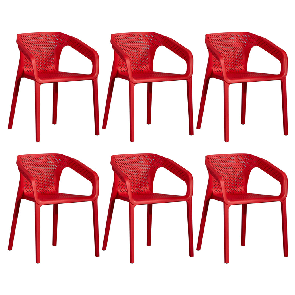 Contemporary Style Multicolor Dining Arm Chair Plastic Stacking Arm Chair
