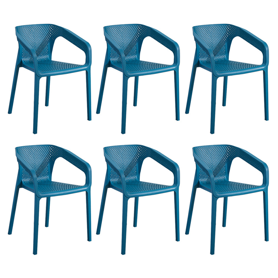 Contemporary Style Multicolor Dining Arm Chair Plastic Stacking Arm Chair