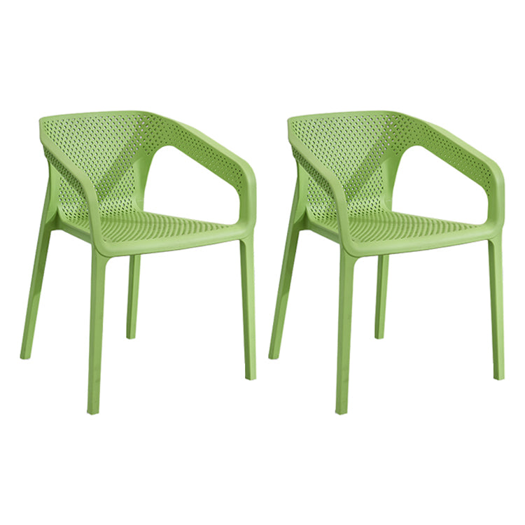 Contemporary Style Multicolor Dining Arm Chair Plastic Stacking Arm Chair