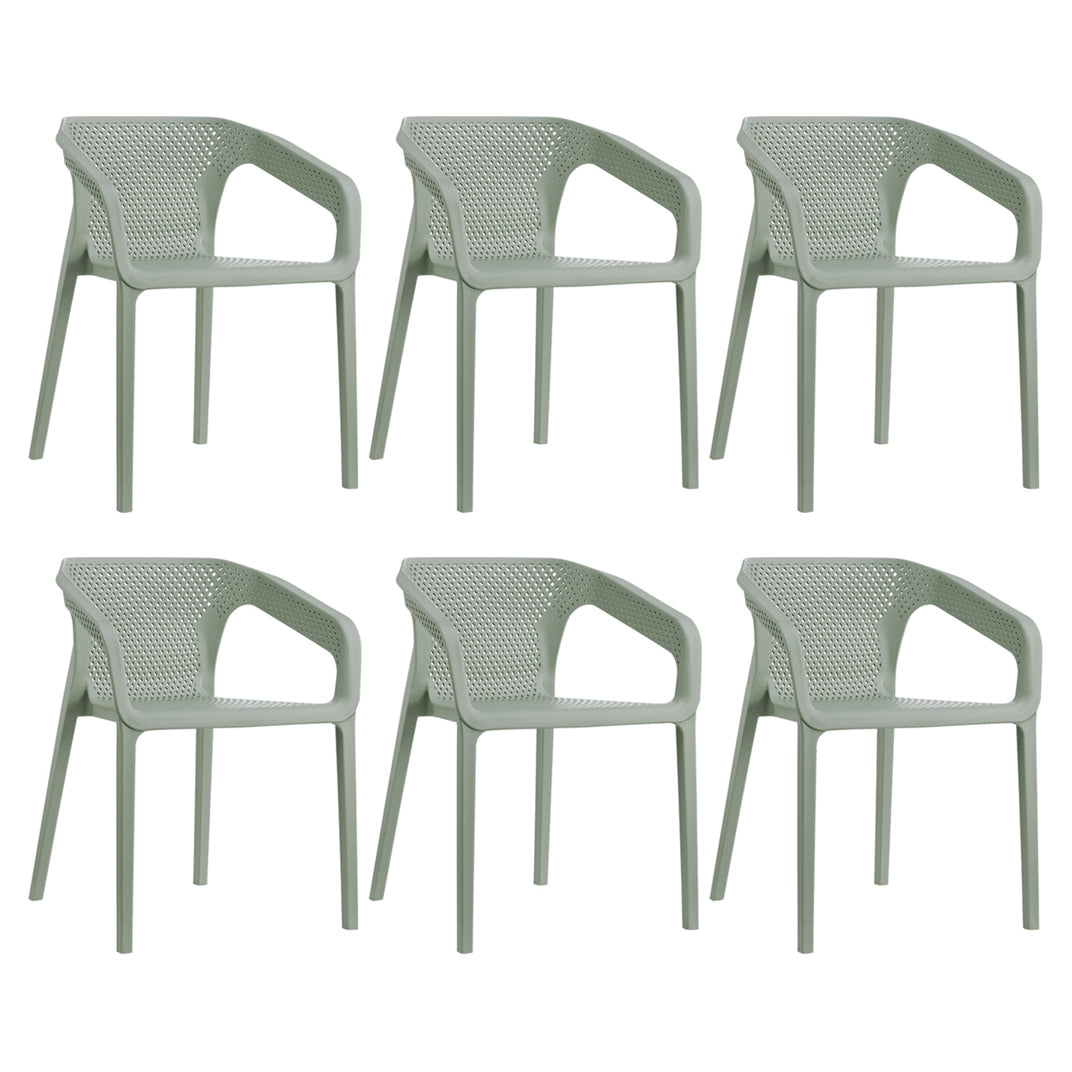 Contemporary Style Multicolor Dining Arm Chair Plastic Stacking Arm Chair