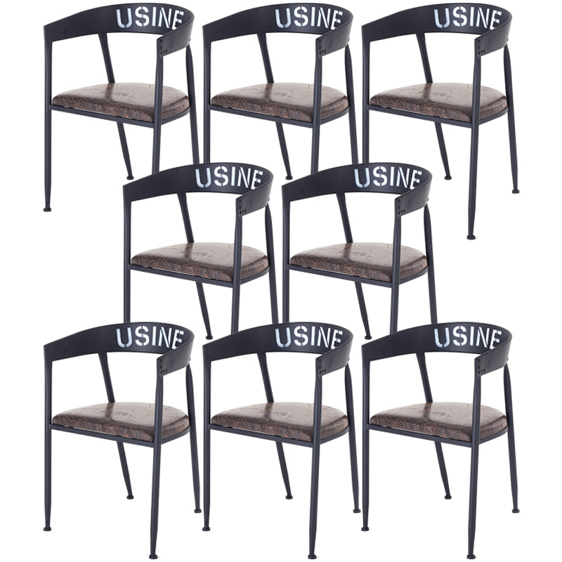 Chaise de salle à manger industrielle chaise arrière ouverte avec 4 jambes en métal noir pour usage domestique