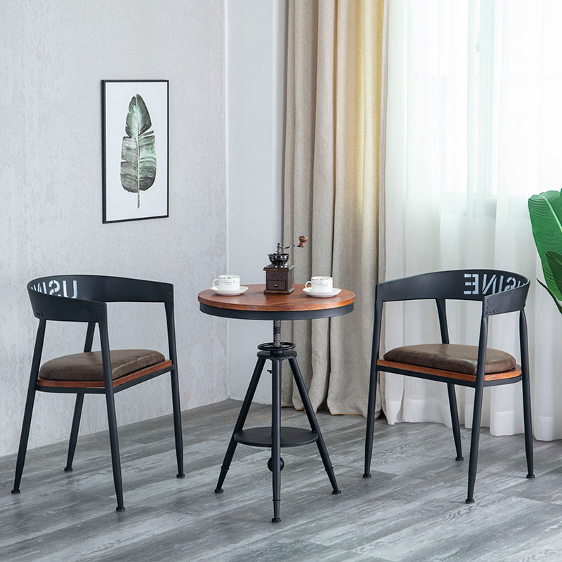 Chaise de salle à manger industrielle chaise arrière ouverte avec 4 jambes en métal noir pour usage domestique
