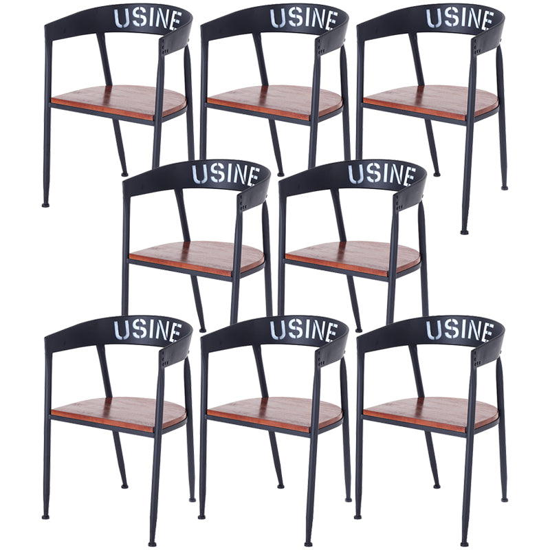 Chaise de salle à manger industrielle chaise arrière ouverte avec 4 jambes en métal noir pour usage domestique