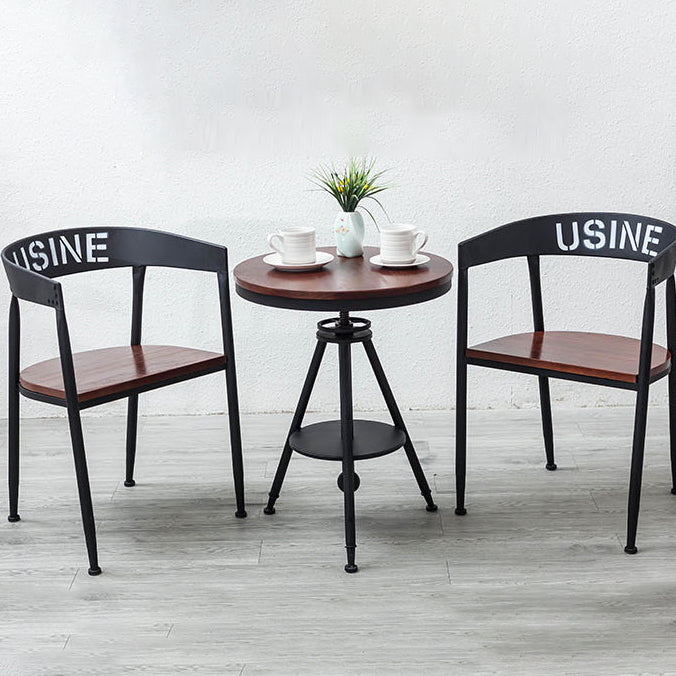Chaise de salle à manger industrielle chaise arrière ouverte avec 4 jambes en métal noir pour usage domestique