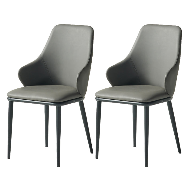 Fauteuil en cuir de restaurant contemporain, finition mate, chaise de salle à manger Parsons