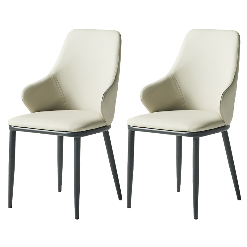 Fauteuil en cuir de restaurant contemporain, finition mate, chaise de salle à manger Parsons