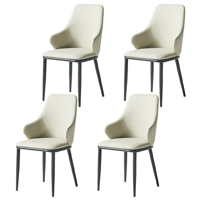 Fauteuil en cuir de restaurant contemporain, finition mate, chaise de salle à manger Parsons