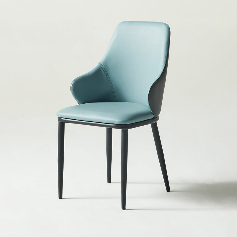 Fauteuil en cuir de restaurant contemporain, finition mate, chaise de salle à manger Parsons
