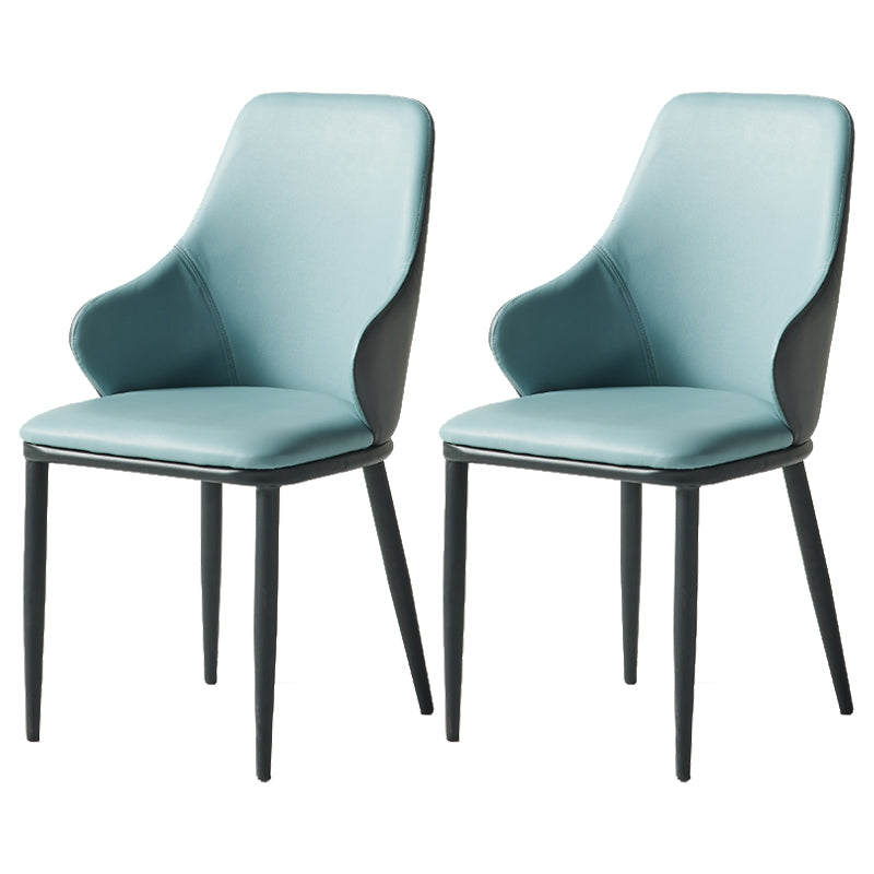 Fauteuil en cuir de restaurant contemporain, finition mate, chaise de salle à manger Parsons