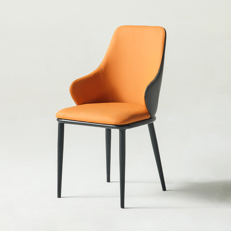 Fauteuil en cuir de restaurant contemporain, finition mate, chaise de salle à manger Parsons