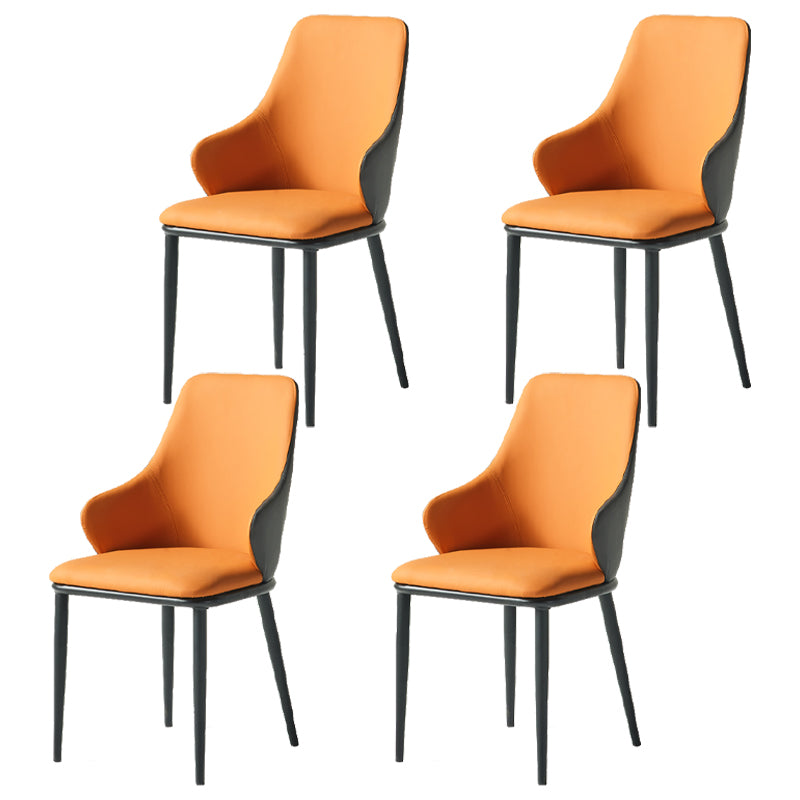 Fauteuil en cuir de restaurant contemporain, finition mate, chaise de salle à manger Parsons