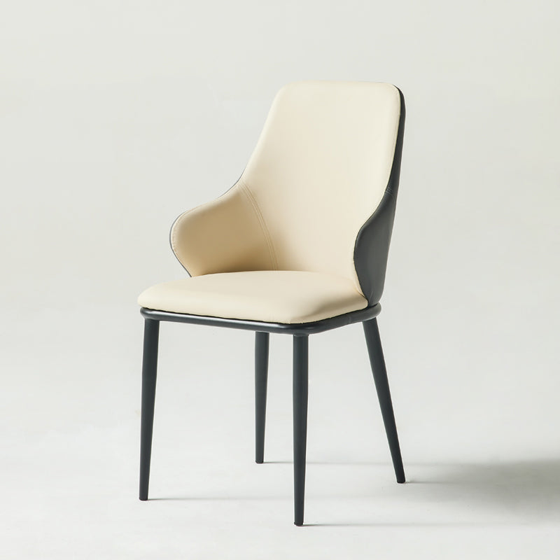 Fauteuil en cuir de restaurant contemporain, finition mate, chaise de salle à manger Parsons