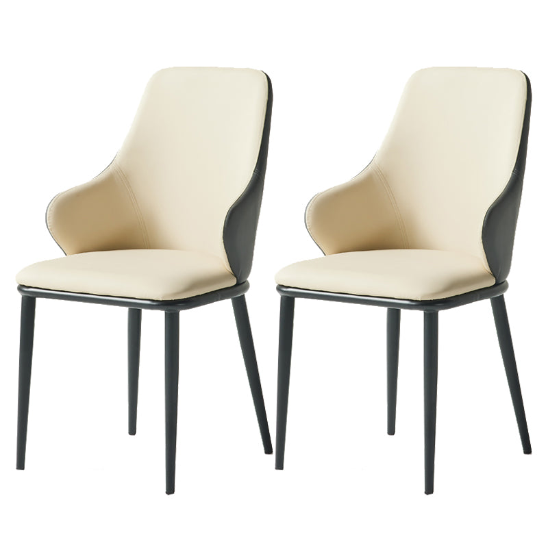 Fauteuil en cuir de restaurant contemporain, finition mate, chaise de salle à manger Parsons