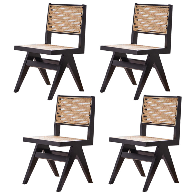 Solid Rubberwood Kitchen Dining Room Chairs Open Back Side Chairs Sets