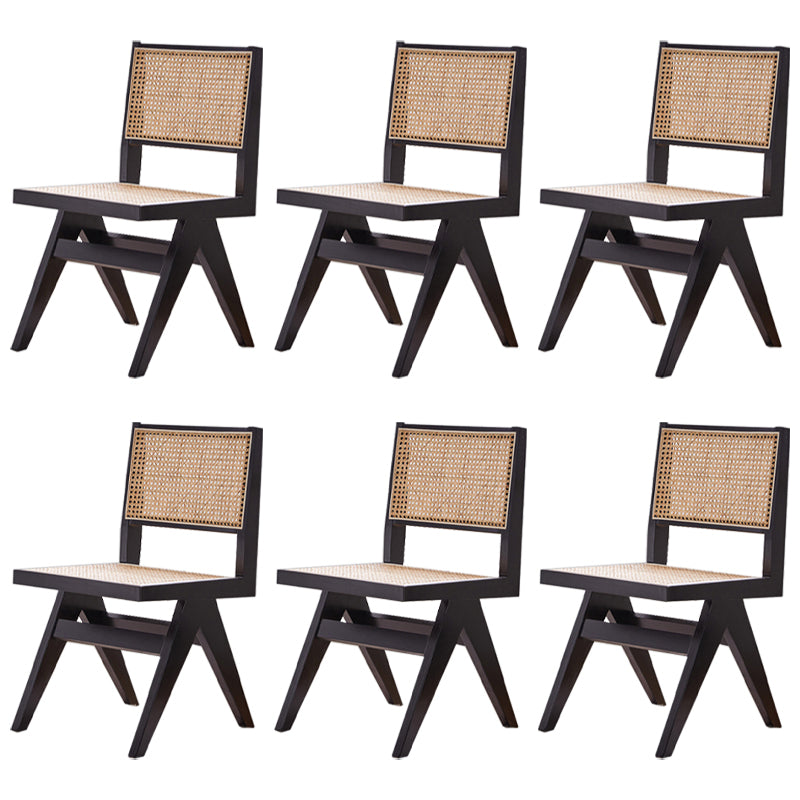 Solid Rubberwood Kitchen Dining Room Chairs Open Back Side Chairs Sets