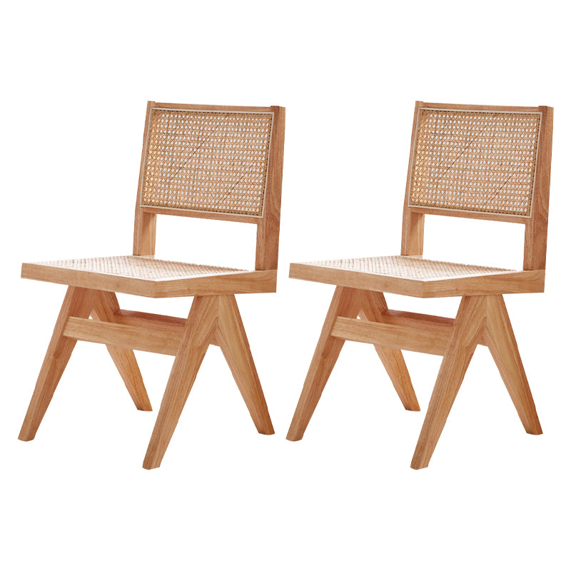 Ensembles de chaises latérales à dossier ouvert de chaises de salle à manger de cuisine en bois d'hévéa massif