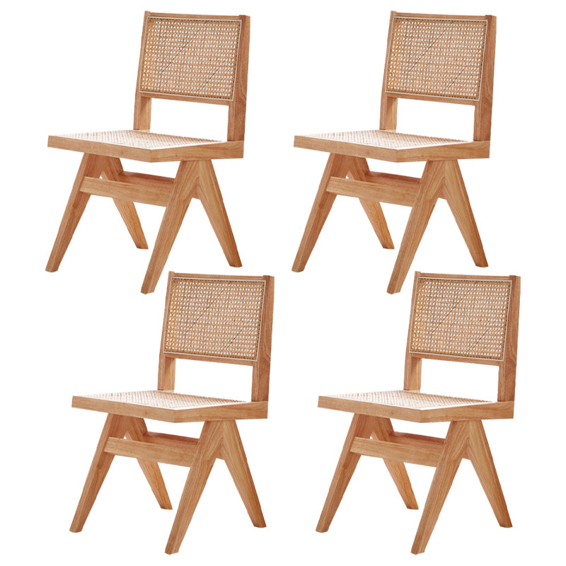 Solid Rubberwood Kitchen Dining Room Chairs Open Back Side Chairs Sets