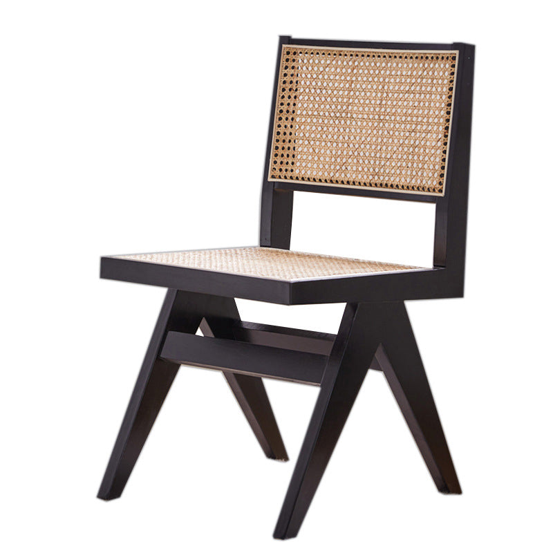 Solid Rubberwood Kitchen Dining Room Chairs Open Back Side Chairs Sets