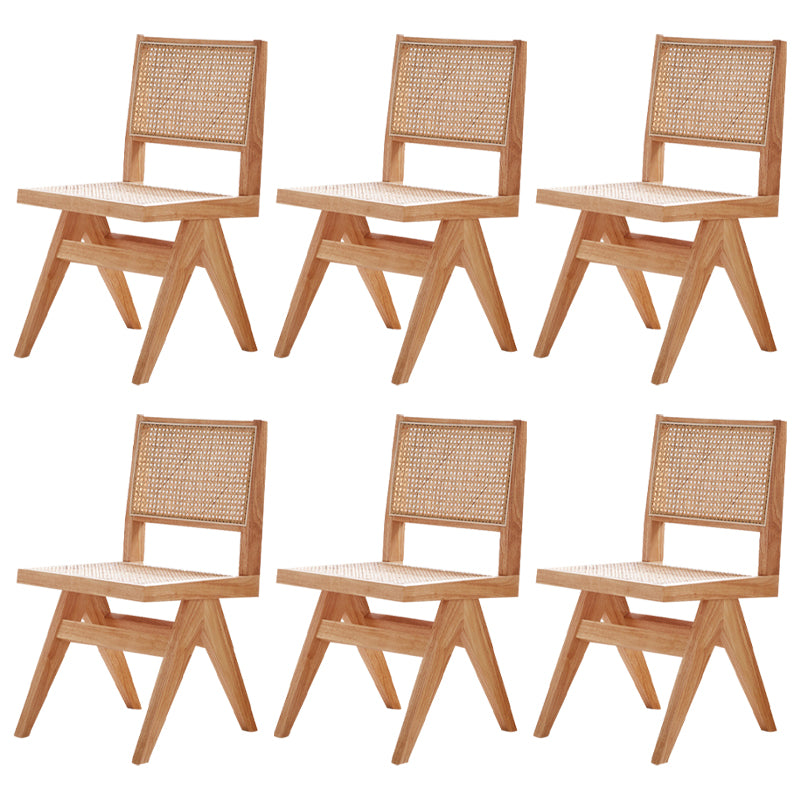 Solid Rubberwood Kitchen Dining Room Chairs Open Back Side Chairs Sets