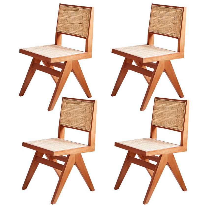 Solid Rubberwood Kitchen Dining Room Chairs Open Back Side Chairs Sets
