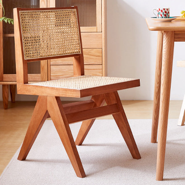 Solid Rubberwood Kitchen Dining Room Chairs Open Back Side Chairs Sets