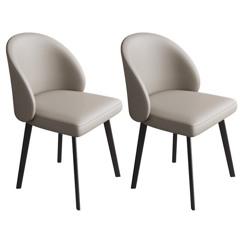 Chaises de salle à manger sans bras contemporaines chaise Parsons avec des jambes en fer pour un usage domestique