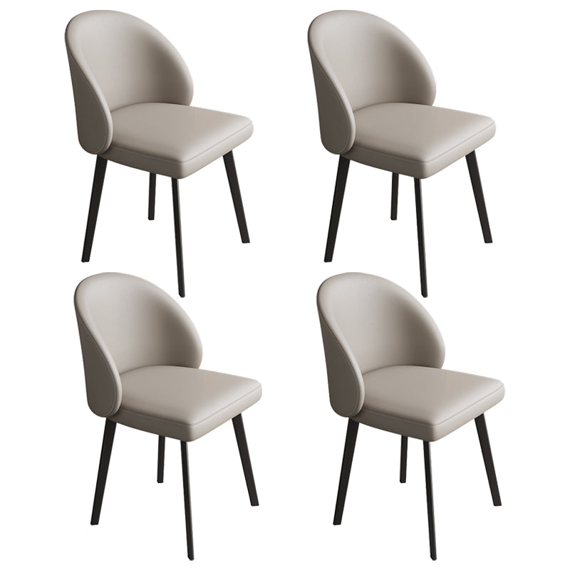 Chaises de salle à manger sans bras contemporaines chaise Parsons avec des jambes en fer pour un usage domestique