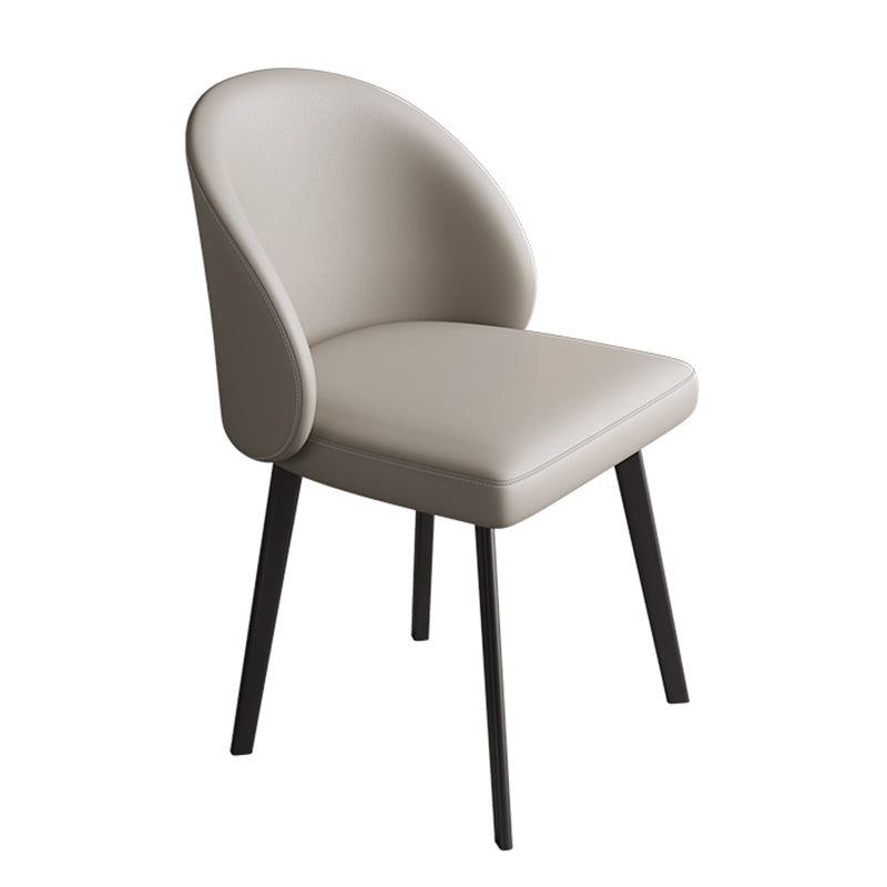 Chaises de salle à manger sans bras contemporaines chaise Parsons avec des jambes en fer pour un usage domestique