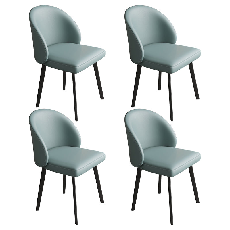 Chaises de salle à manger sans bras contemporaines chaise Parsons avec des jambes en fer pour un usage domestique