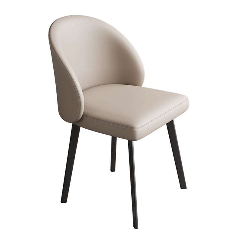 Chaises de salle à manger sans bras contemporaines chaise Parsons avec des jambes en fer pour un usage domestique