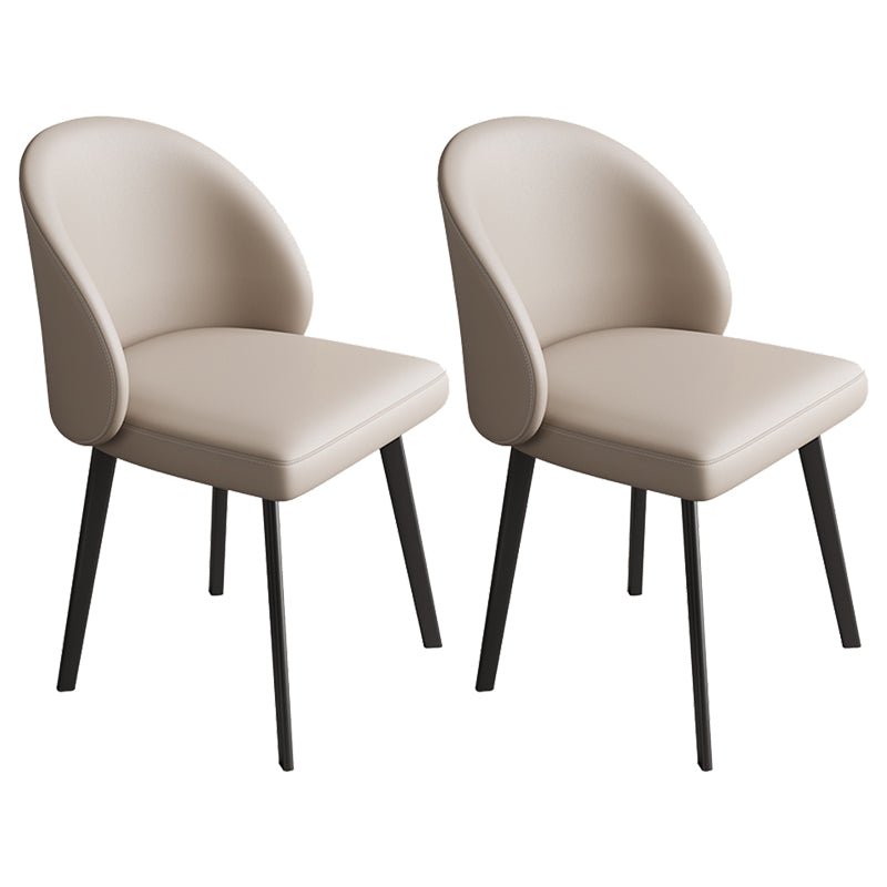 Chaises de salle à manger sans bras contemporaines chaise Parsons avec des jambes en fer pour un usage domestique