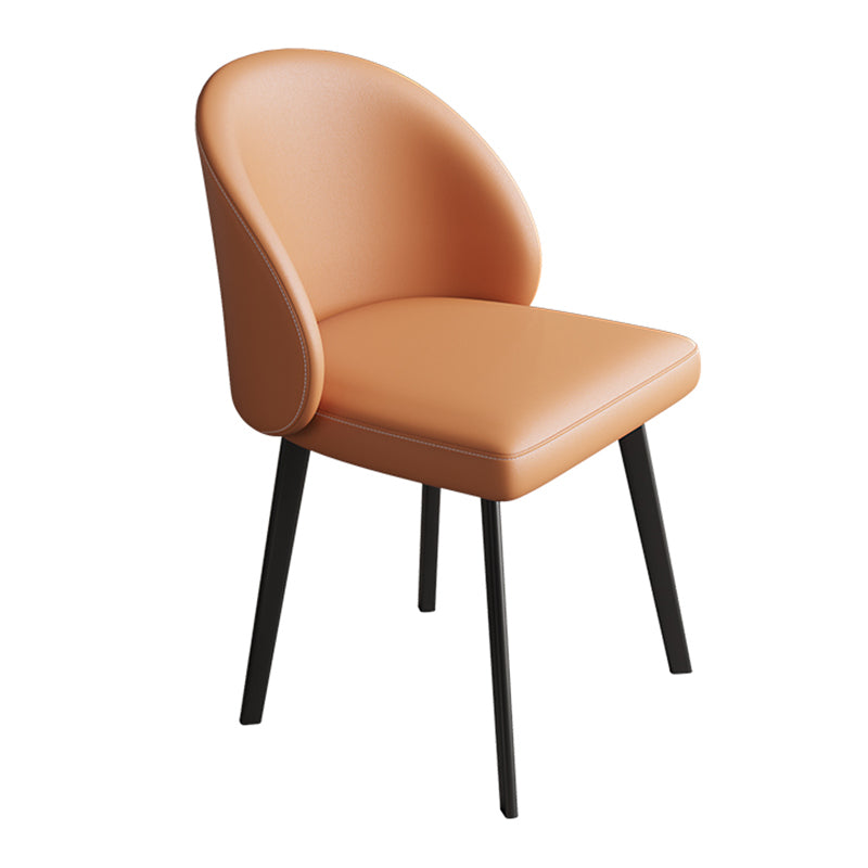 Chaises de salle à manger sans bras contemporaines chaise Parsons avec des jambes en fer pour un usage domestique