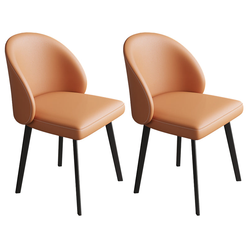 Chaises de salle à manger sans bras contemporaines chaise Parsons avec des jambes en fer pour un usage domestique