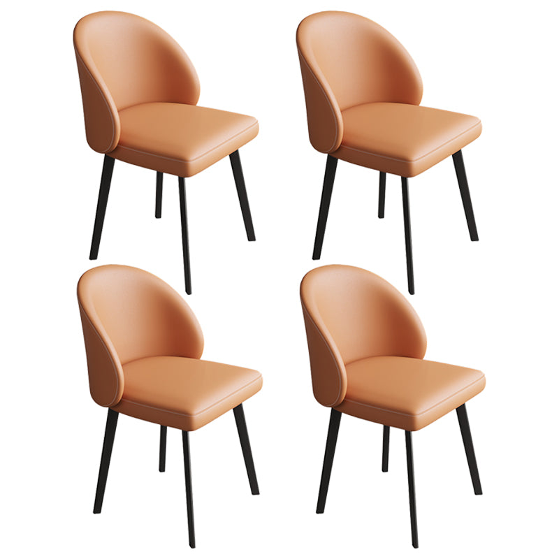 Chaises de salle à manger sans bras contemporaines chaise Parsons avec des jambes en fer pour un usage domestique