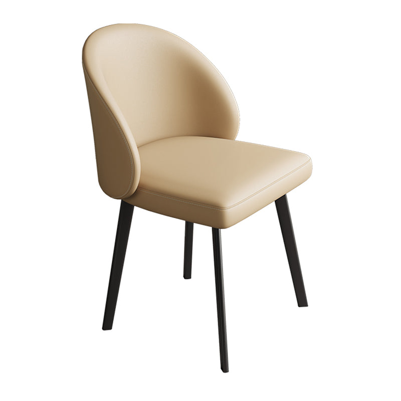 Chaises de salle à manger sans bras contemporaines chaise Parsons avec des jambes en fer pour un usage domestique
