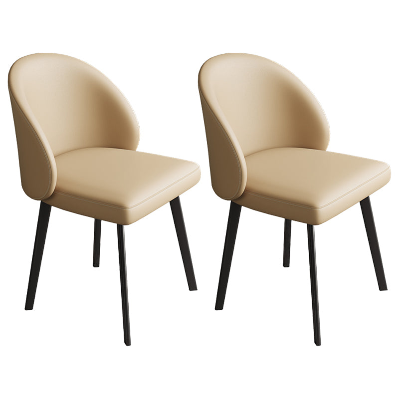 Chaises de salle à manger sans bras contemporaines chaise Parsons avec des jambes en fer pour un usage domestique