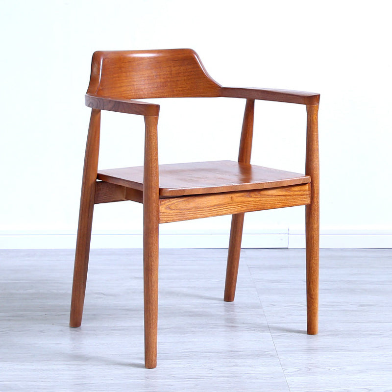 Fauteuil de salle à manger moderne de 22 pouces de large, dossier ouvert avec 4 pieds en bois pour un usage domestique