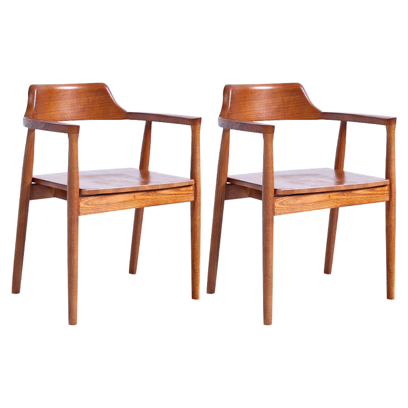 Fauteuil de salle à manger moderne de 22 pouces de large, dossier ouvert avec 4 pieds en bois pour un usage domestique